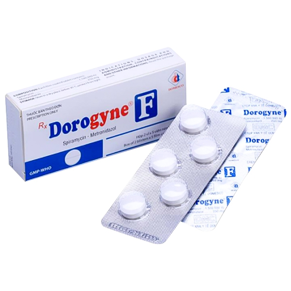 Thuốc Dorogyne F Domesco điều trị các bệnh nhiễm khuẩn răng miệng cấp và mạn tính (2 vỉ x 5 viên)