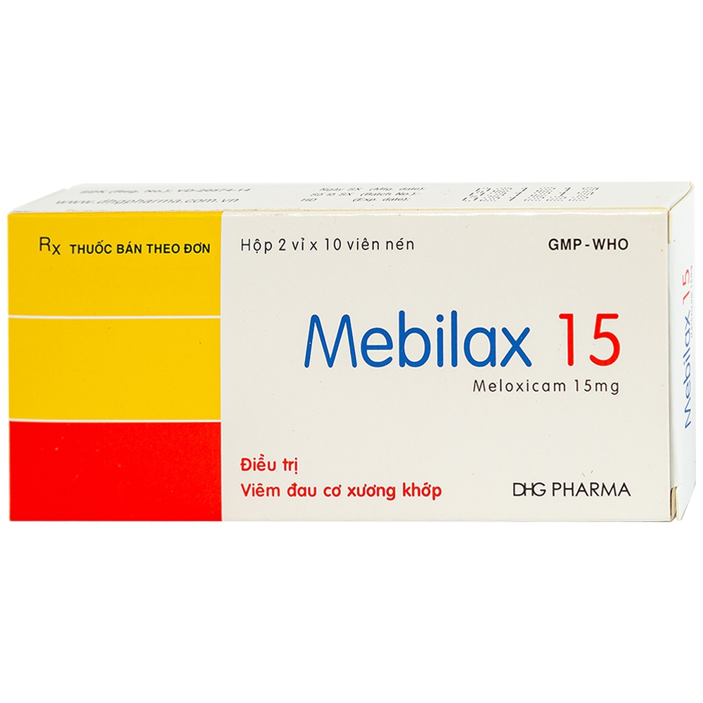 Thuốc Mebilax 15 DHG điều trị viêm đau cơ xương khớp (2 vỉ x 10 viên) 