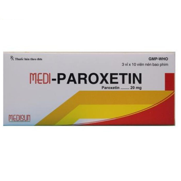 Thuốc Medi-Paroxetin 20mg Medisun điều trị bệnh trầm cảm (3 vỉ x 10 viên)