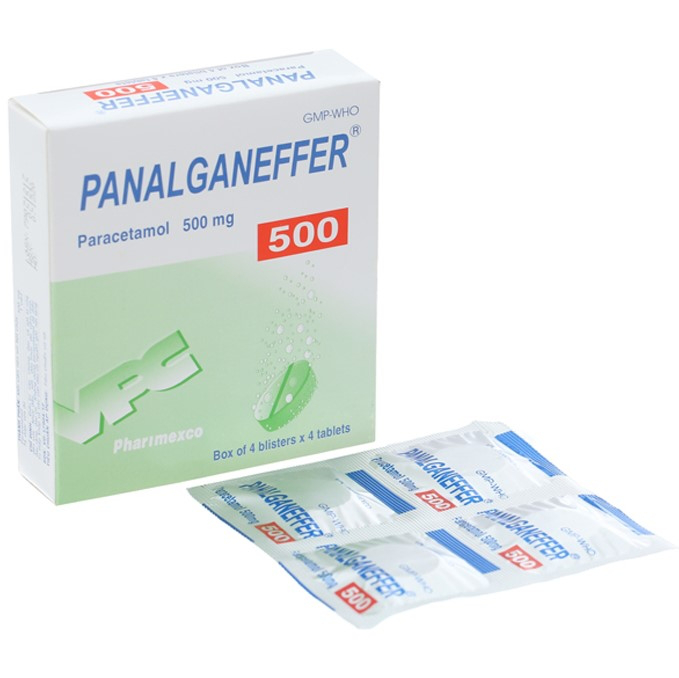 Viên sủi Panalganeffer 500 Pharimexco giảm đau, hạ sốt, điều trị nhức đầu (4 vỉ x 4 viên)