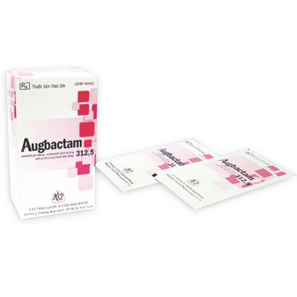 Bột Augbactam 312.5 Mekophar điều trị nhiễm khuẩn (12 gói)