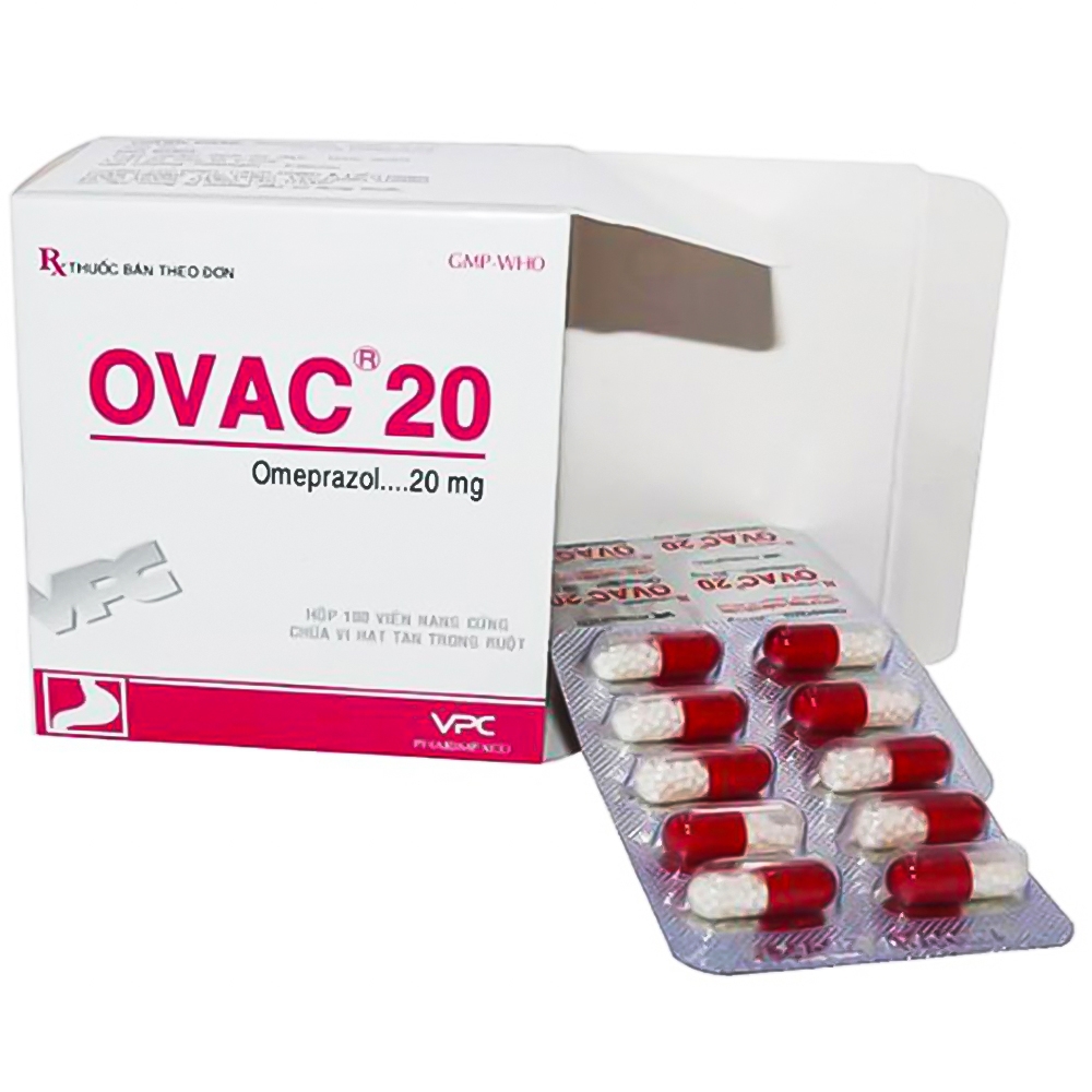 Thuốc Ovac 20 VPC điều trị trào ngược dịch dạ dày - thực quản (10 vỉ x 10 viên)