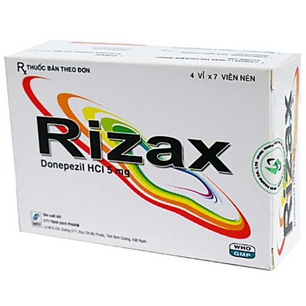 Thuốc Rizax 5mg Davipharm điều trị triệu chứng sa sút trí tuệ (4 vỉ x 7 viên)