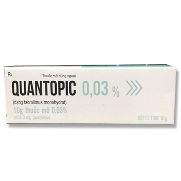 Thuốc mỡ Quantopic 0.03% Quapharco điều trị chàm thể tạng (10g)