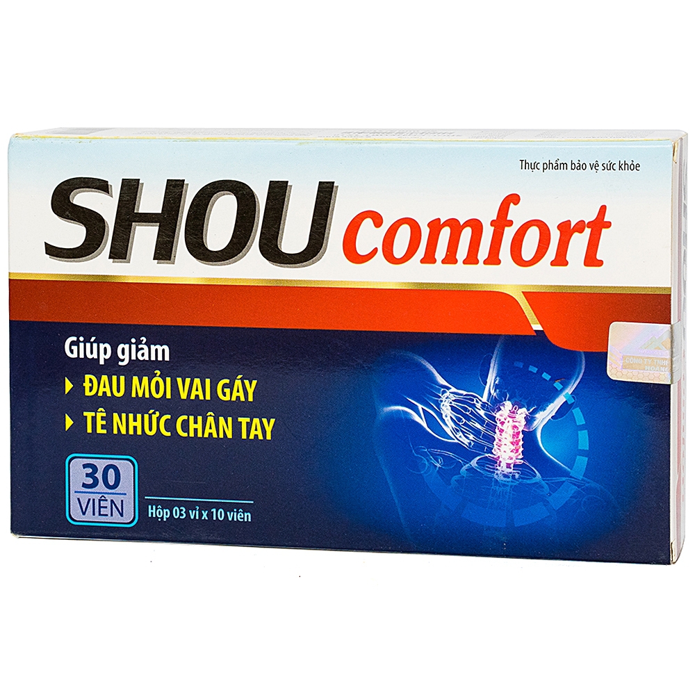 Viên uống Shou Comfort Sao Bạch Dương hỗ trợ giảm đau mỏi vai gáy, tê nhức chân tay (3 vỉ x 10 viên)