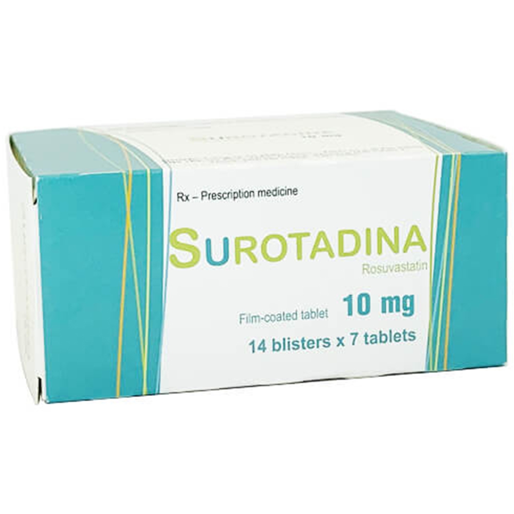 Thuốc Surotadina 10mg Adamed điều trị tăng cholesterol trong máu (14 vỉ x 7 viên)