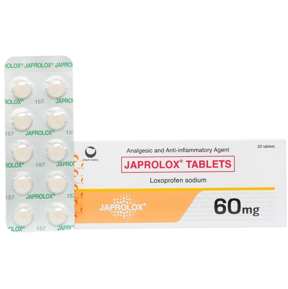 Viên nén Japrolox Tablets 60mg Daiichi điều trị viêm khớp dạng thấp mạn tính, viêm xương khớp (2 vỉ x 10 viên)