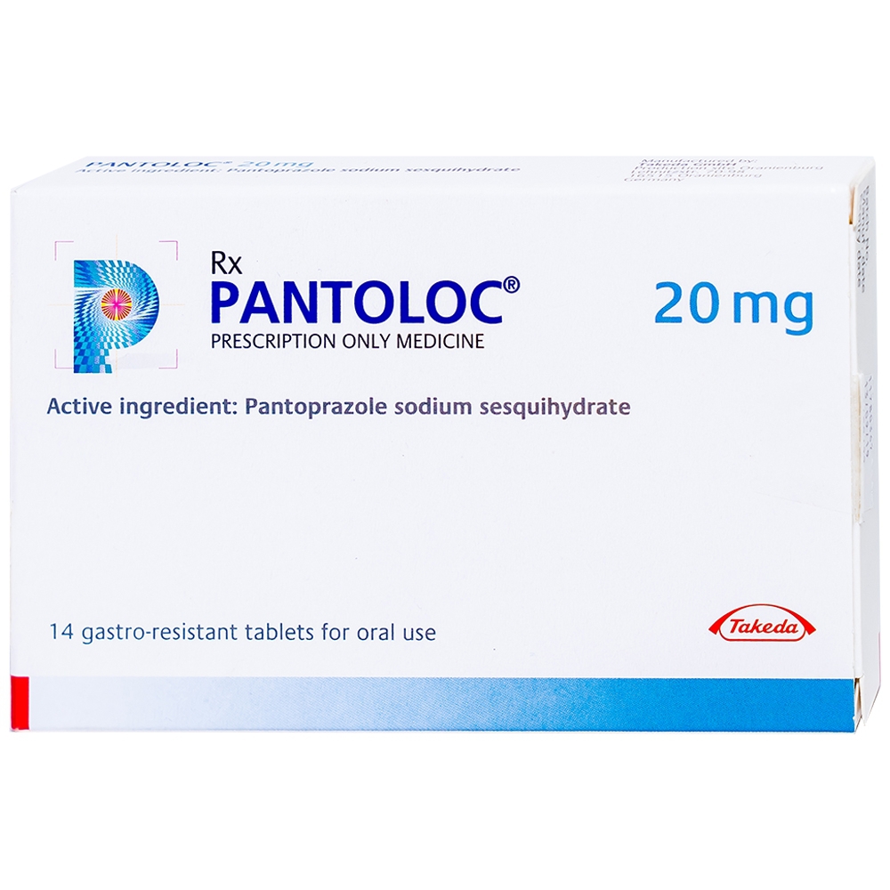 Viên nén Pantoloc 20mg Takeda điều trị trào ngược dạ dày thực quản (1 vỉ x 14 viên)