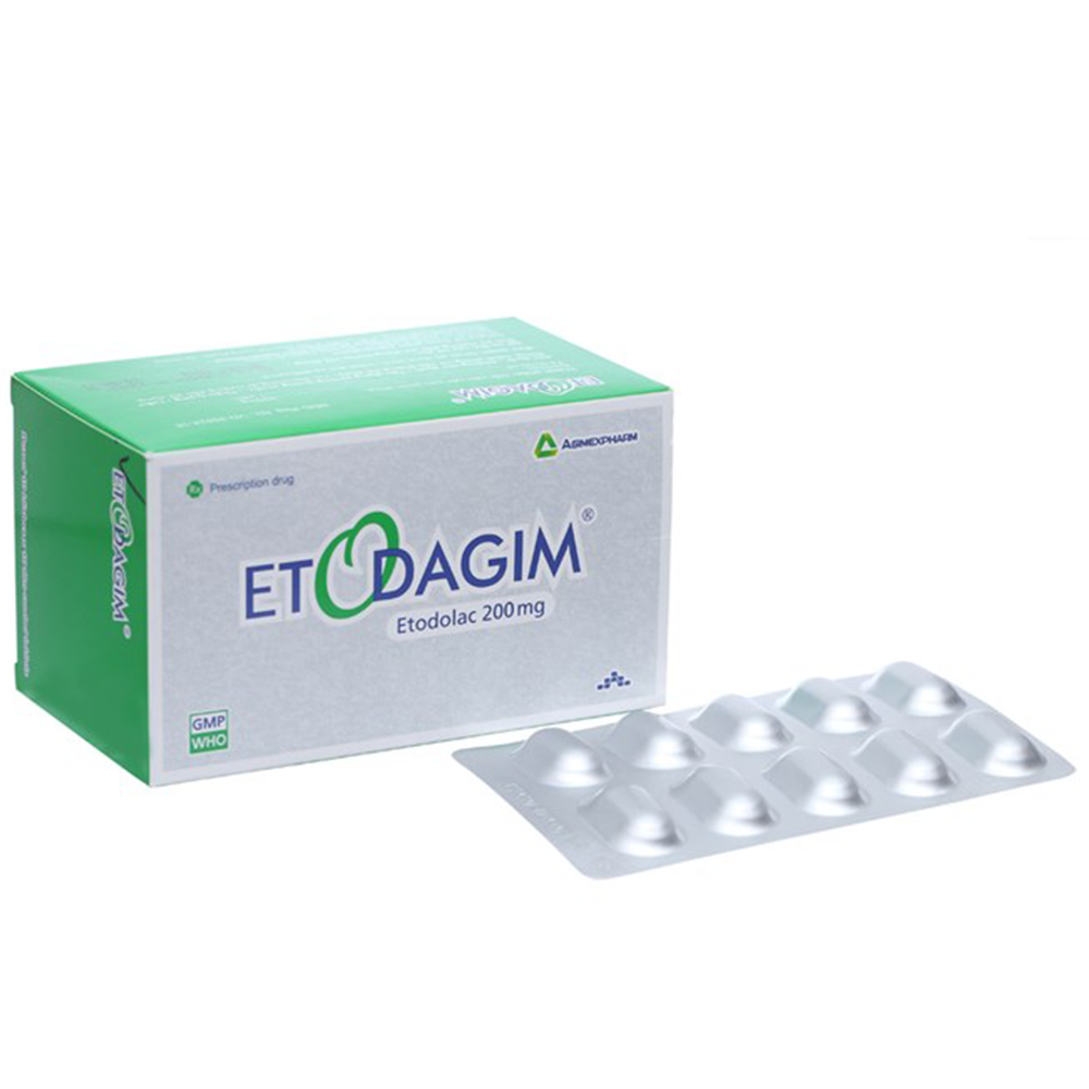 Thuốc Etodagim Agimexpharm điều trị viêm xương khớp, cơn gout cấp hay giả gout (10 vỉ x 10 viên)