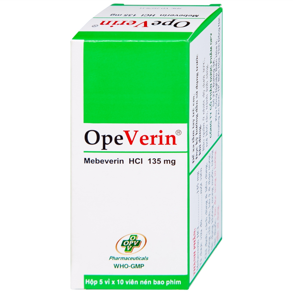 Thuốc OpeVerin 135mg OPV điều trị hội chứng ruột kích thích (5 vỉ x 10 viên)