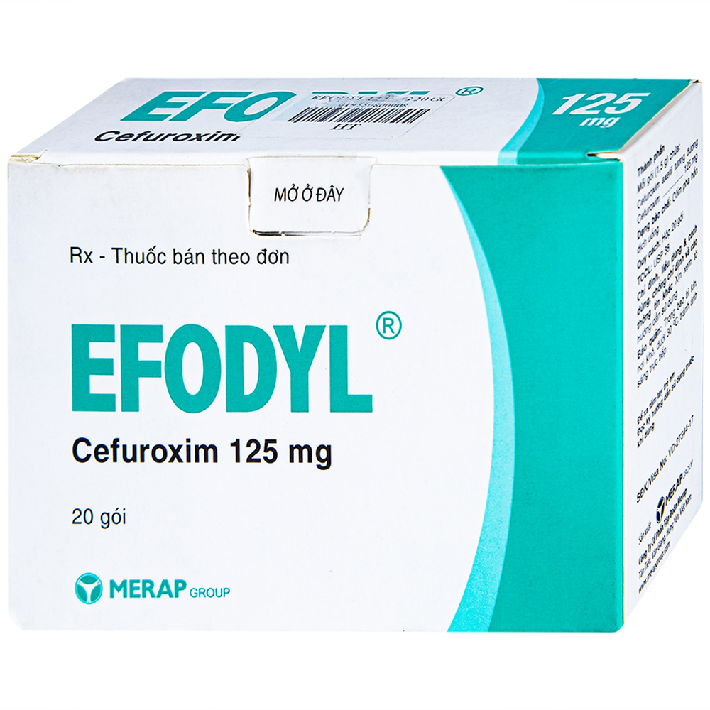 Cốm Efodyl 125mg Merap điều trị nhiễm khuẩn nhẹ đến vừa (20 gói)