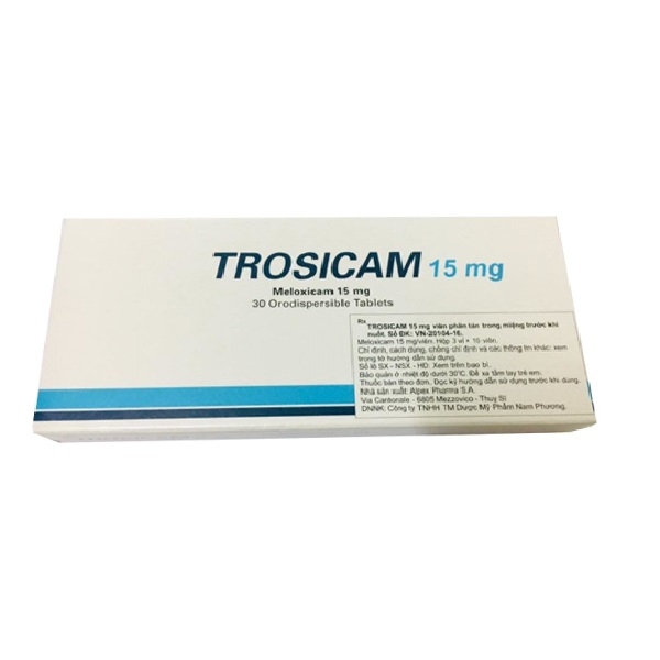 Thuốc Trosicam 15mg Alpex điều trị viêm đau xương khớp (30 viên)