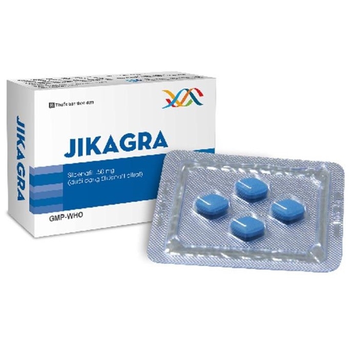 Viên nén Jikagra 50mg Gia Nguyễn điều trị rối loạn cương dương (1 vỉ x 4 viên)