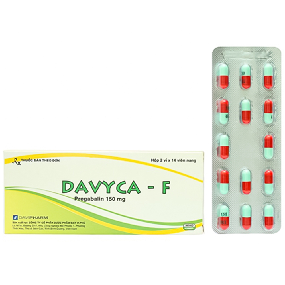 Thuốc Davyca - F 150mg Davipharm điều trị rối loạn lo âu lan tỏa (2 vỉ x 14 viên)