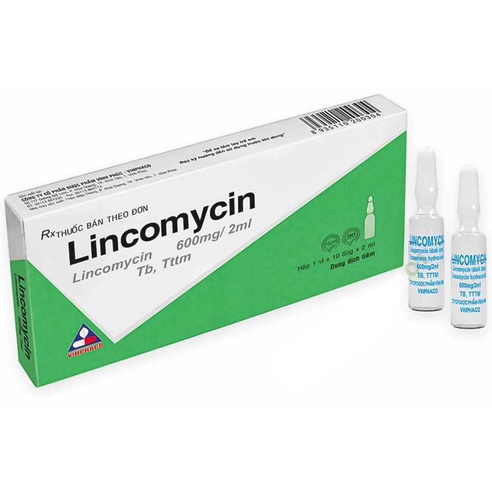 Thuốc Lincomycin 600mg/2ml Siu Guan Chem điều trị nhiễm khuẩn đường hô hấp, da, mô mềm (10 ống)