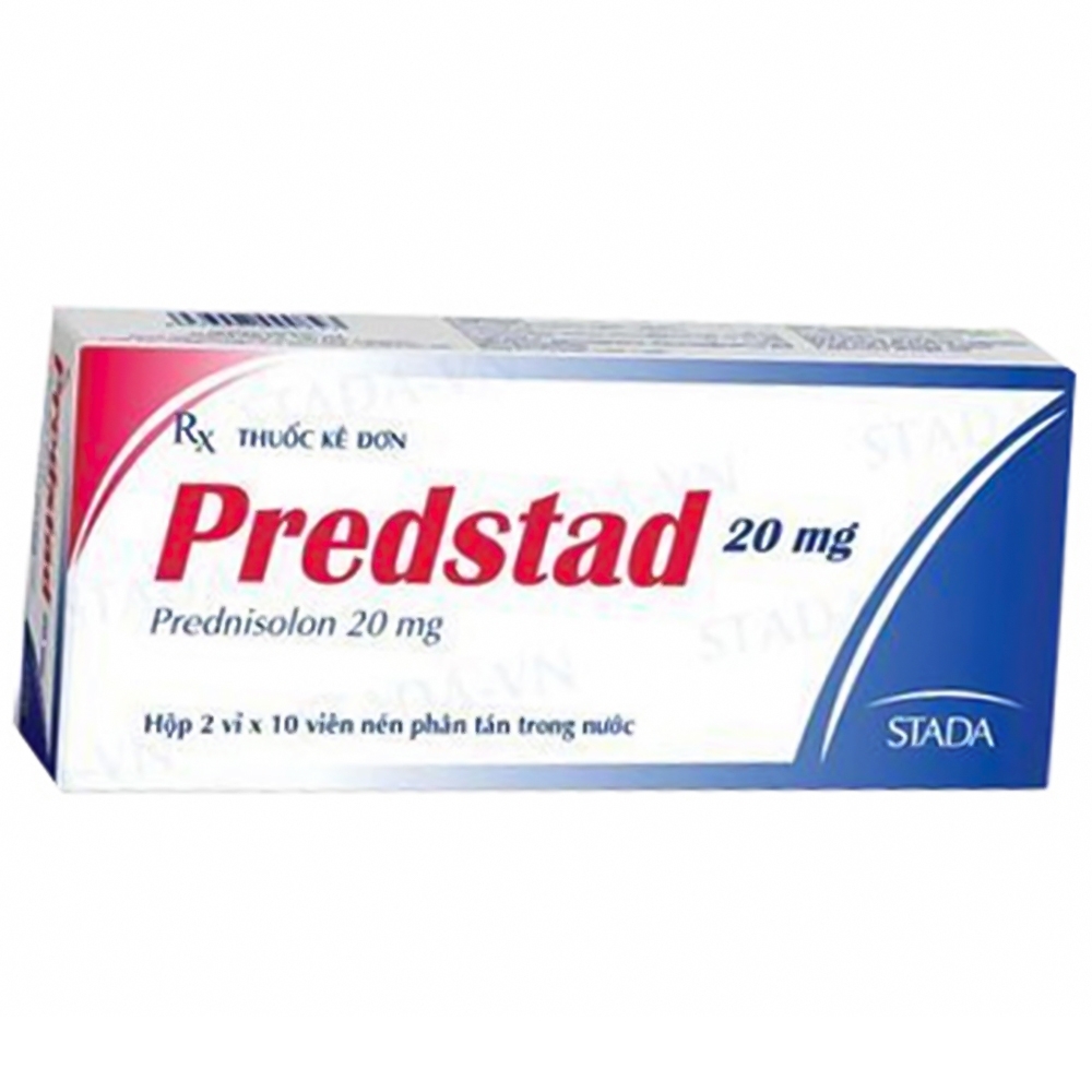 Thuốc Predstad 20mg Stada điều trị hoặc ức chế các rối loạn do viêm và dị ứng (2 vỉ x 10 viên) 