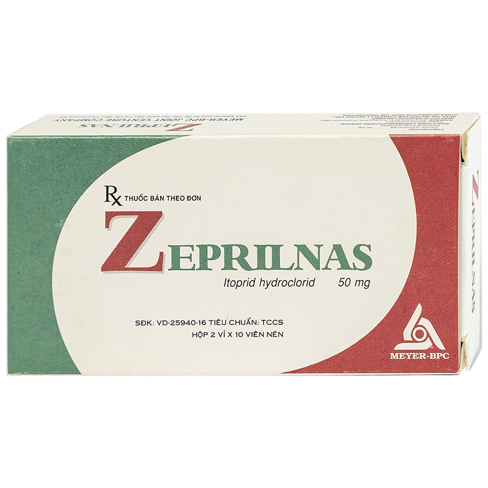 Thuốc Zeprilnas 50mg Meyer-BPC điều trị triệu chứng viêm dạ dày (2 vỉ x 10 viên)