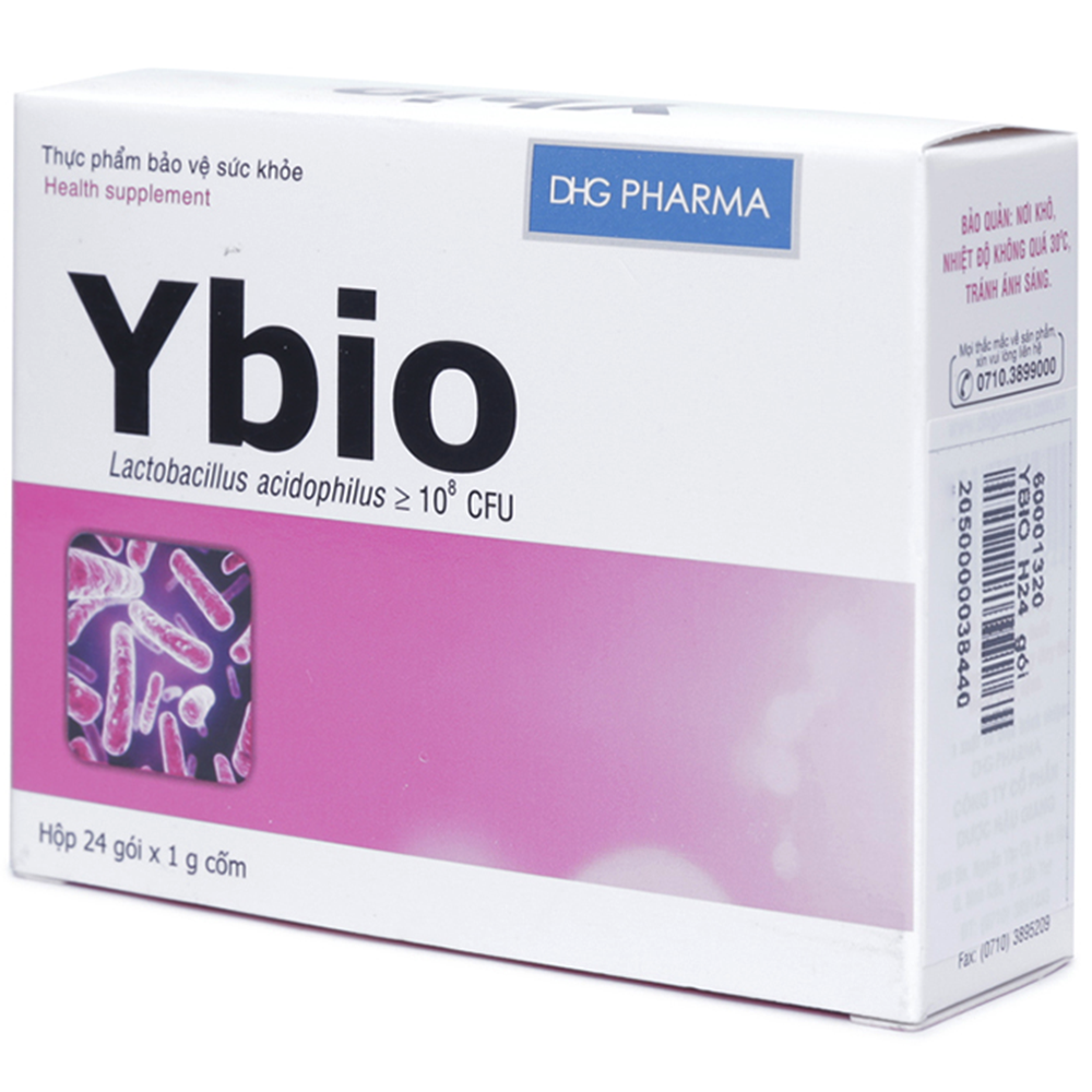 Cốm Ybio DHG Pharma cân bằng hệ vi sinh đường ruột, tăng cường chức năng hệ tiêu hóa (24 gói)