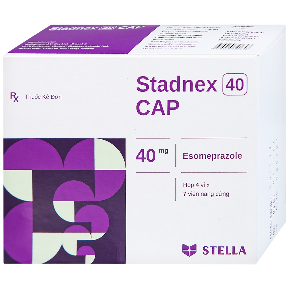 Thuốc Stadnex 40 CAP Stella điều trị trào ngược dạ dày, thực quản (4 vỉ x 7 viên)