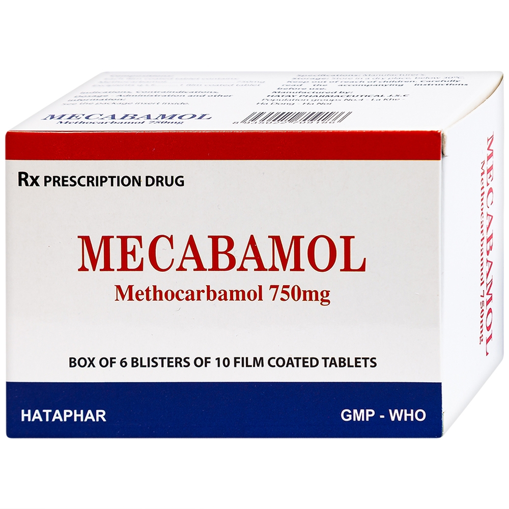 Viên nén Mecabamol 750mg Hà Tây điều trị các bệnh lý cơ xương cấp tính (6 vỉ x 10 viên)