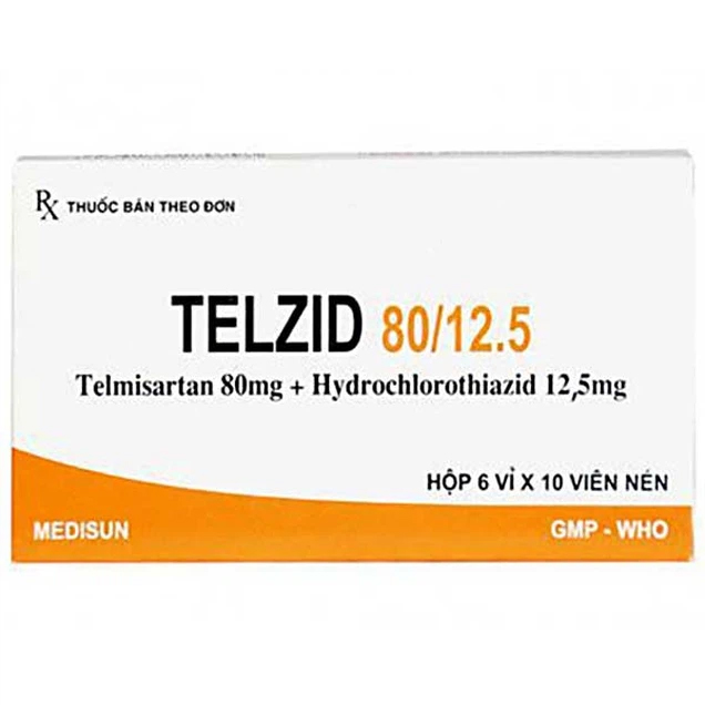 Thuốc Telzid 80/12.5 Medisun điều trị tăng huyết áp (6 vỉ x 10 viên)