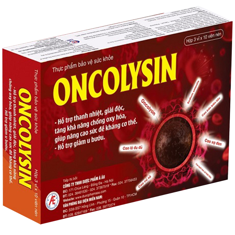 Viên nén Oncolysin Asia Europe giúp thanh nhiệt, giải độc cơ thể (3 vỉ x 10 viên)