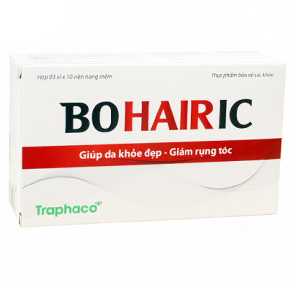 Viên uống Bohairic Traphaco giúp da khỏe đẹp, giảm rụng tóc (3 vỉ x 10 viên)