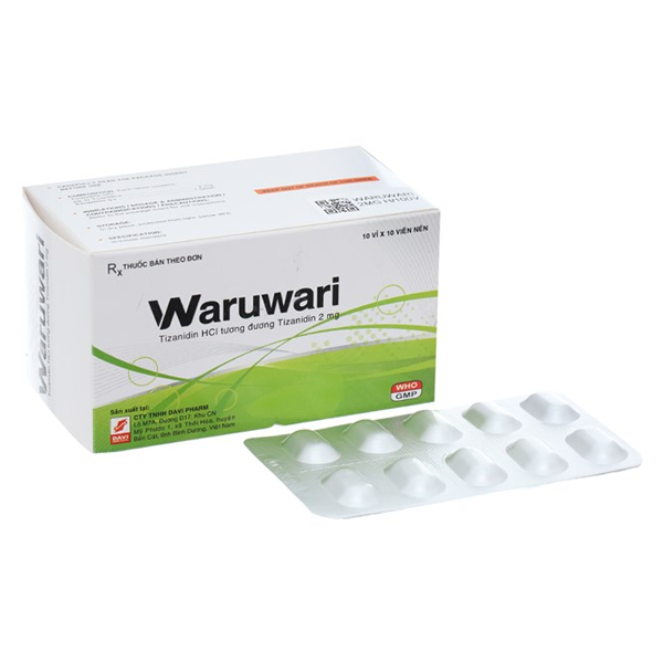 Thuốc Waruwari 2mg Davi Pharm điều trị chứng co cứng cơ (10 vỉ x 10 viên)