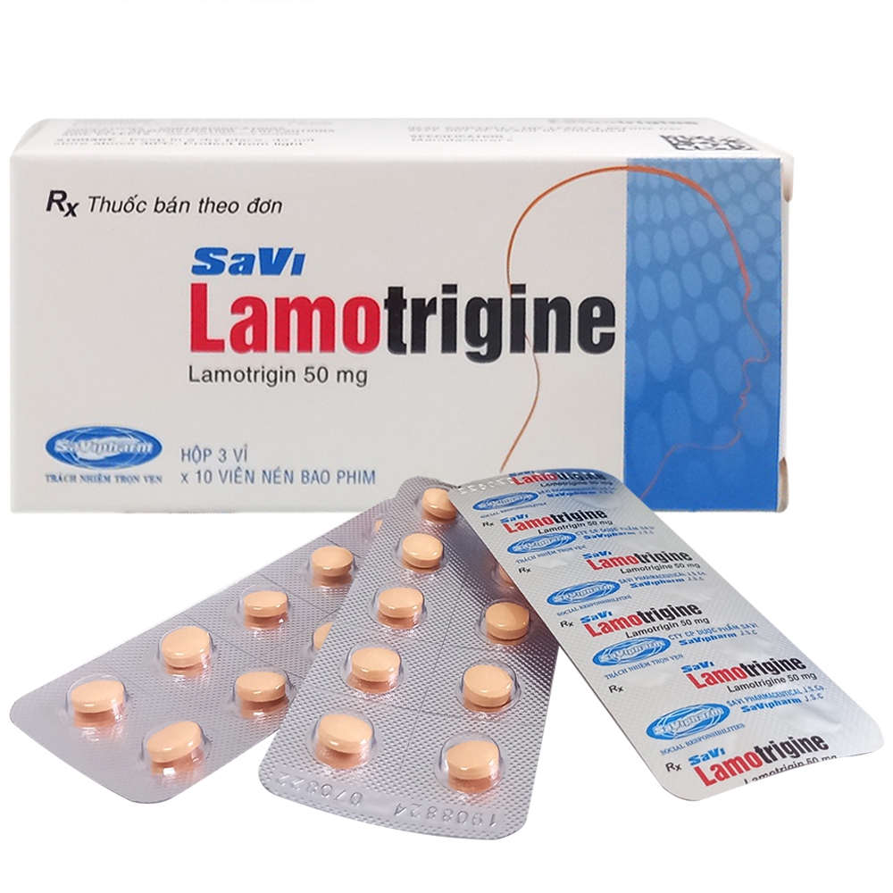 Thuốc Lamotrigine 50mg Savi điều trị động kinh co giật (3 vỉ x 10 viên Thuốc Lamotrigine 50mg Savi điều trị động kinh co giật (3 vỉ x 10 viên