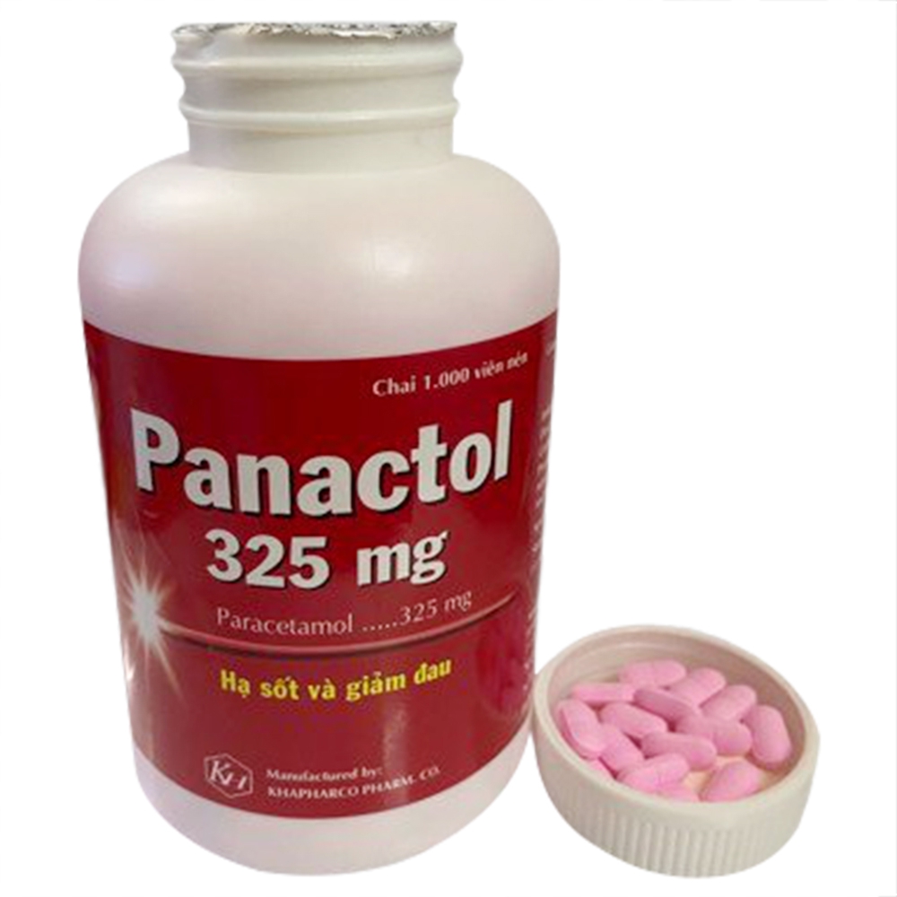 Viên nén Panactol 325mg Khapharco hạ sốt và giảm đau (1000 viên)