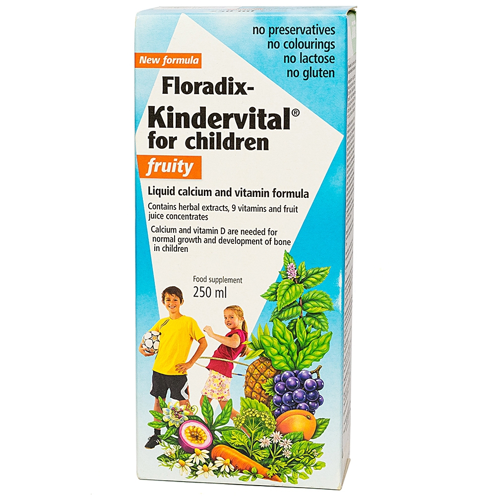 Siro Floradix Kindervital For Children Fruity Salus bổ sung canxi và vitamin D (250ml)
