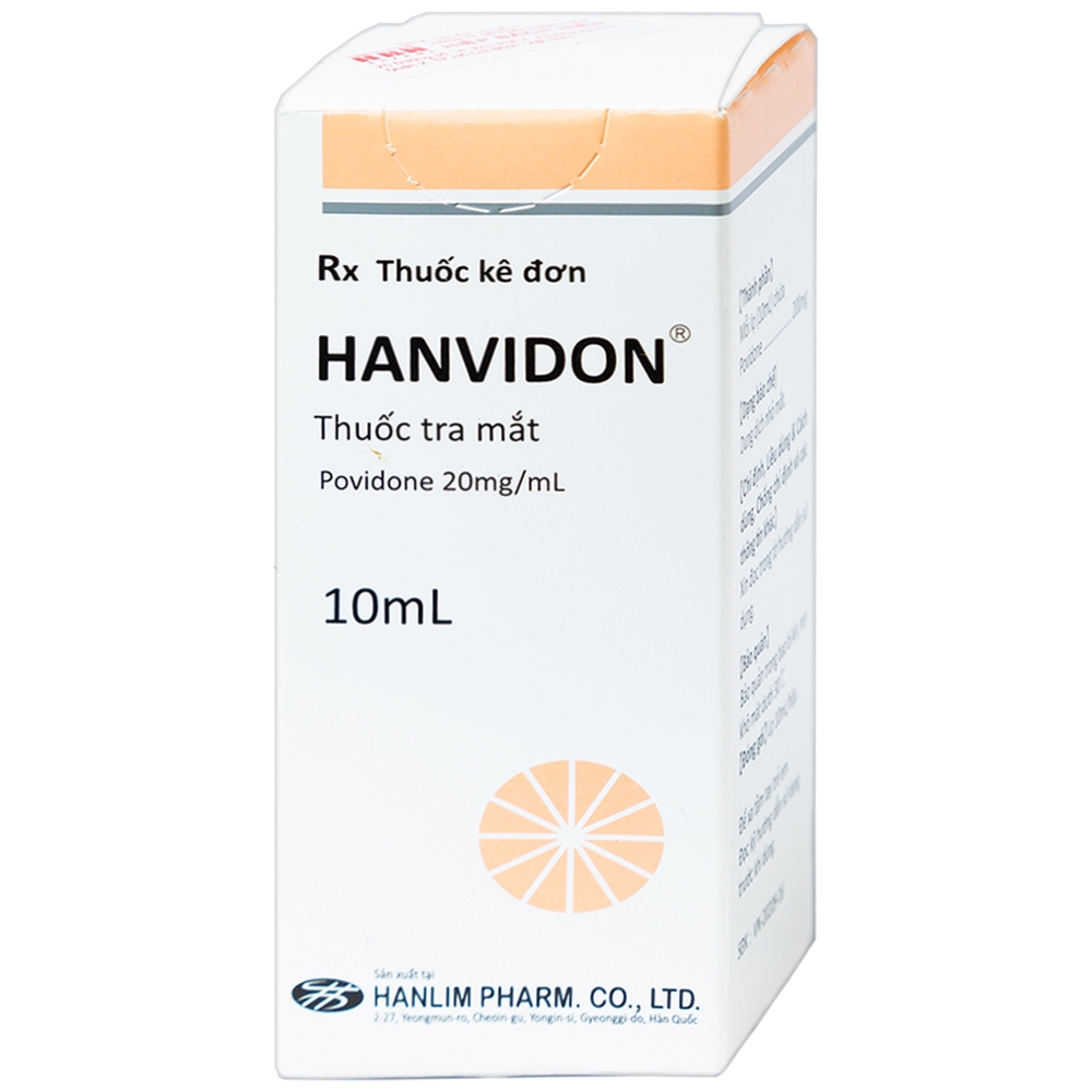 Thuốc nhỏ mắt Hanvidon 10ml Hanlim dùng trong khô mắt, mang kính sát tròng cứng