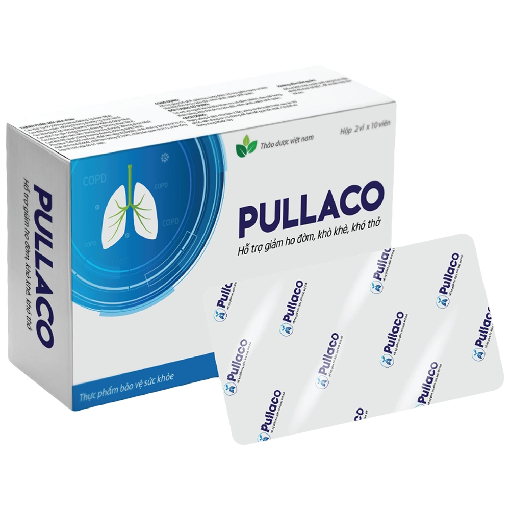 Viên uống Pullaco NanoFrance hỗ trợ bổ phế, giảm ho, long đờm (2 vỉ x 10 viên)