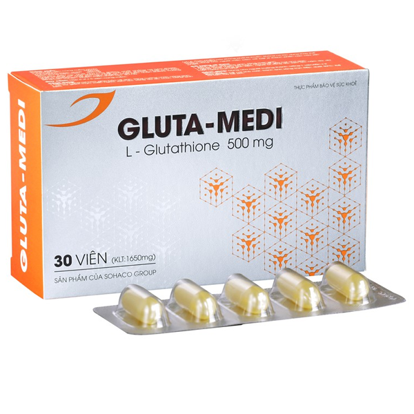 Viên uống Gluta-Medi Medisun chống lão hóa, giảm sạm nám da (6 vỉ x 5 viên)