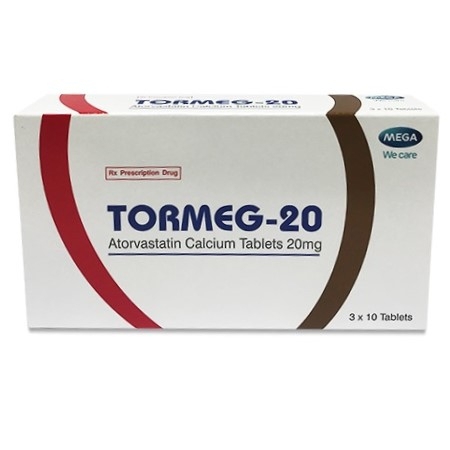 Thuốc Tormeg-20 MEGA We care ngăn ngừa bệnh tim mạch và tăng mỡ máu (3 vỉ x 10 viên) 