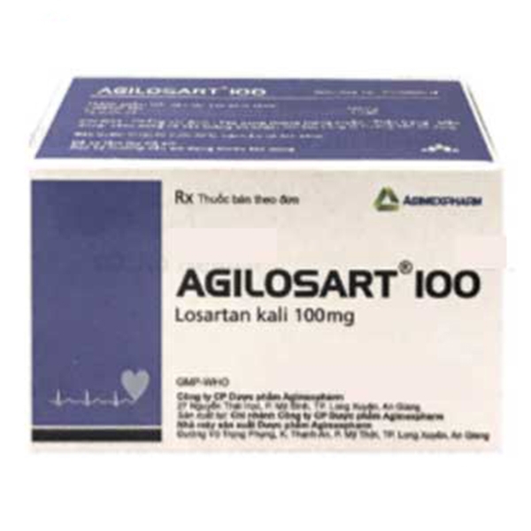 Thuốc Agilosart 100 Agimexpharm điều trị tăng huyết áp (10 vỉ x 10 viên)