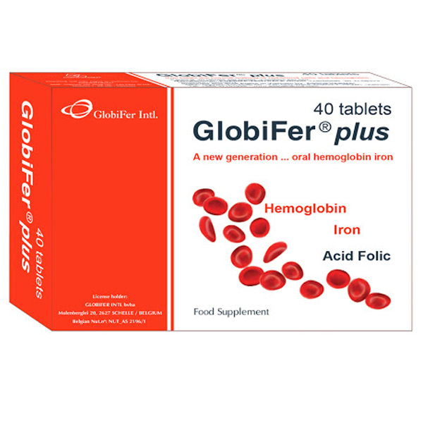 Viên uống Globifer Plus Zentrale bổ sung sắt, axit folic và haemoglobin cho cơ thể (2 Vỉ x 20 Viên)