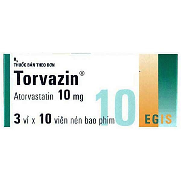 Thuốc Torvazin 10mg Egis điều trị tăng cholesterol máu, ngừa bệnh tim mạch (3 vỉ x 10 viên)