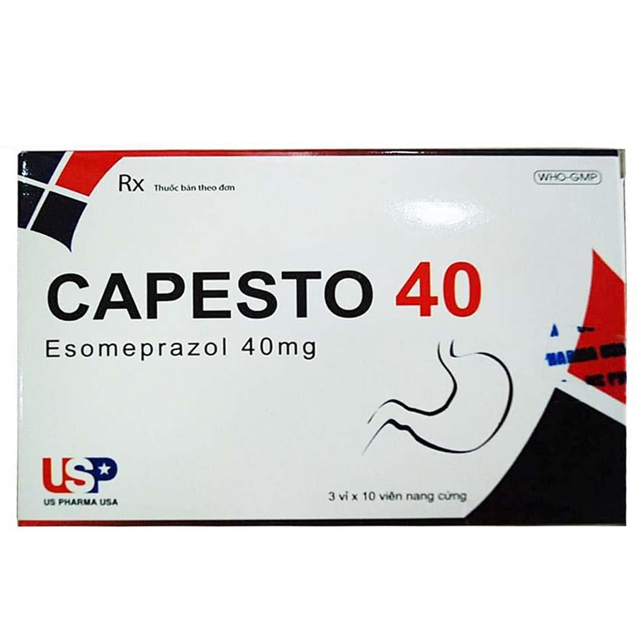 Thuốc Capesto 40 US Pharma USA điều trị trào ngược dạ dày - thực quản, loét dạ dày - tá tràng (3 vỉ x 10 viên)