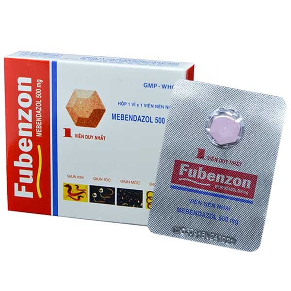 Thuốc Fubenzon 500mg DHG điều trị nhiễm một hay nhiều loại giun (1 viên)