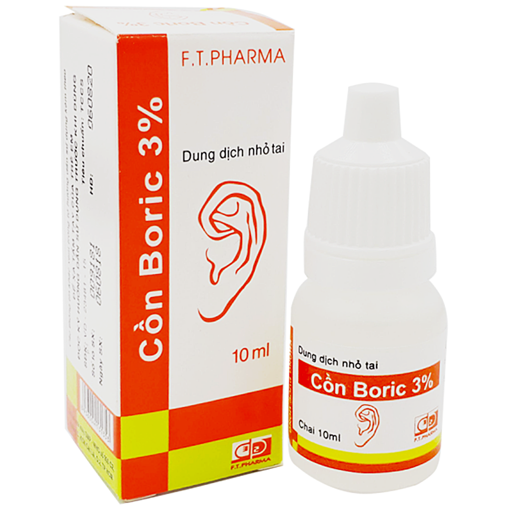 Dung dịch nhỏ tai cồn Boric 3% phòng viêm tai (chai 10ml)