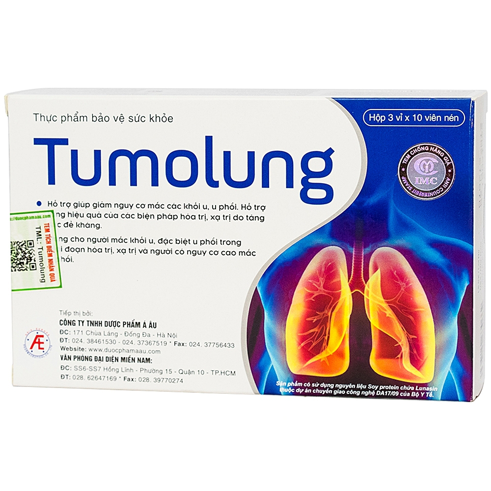 Viên uống Tumolung Á Âu hỗ trợ giúp giảm nguy cơ mắc các khối u (3 vỉ x 10 viên)