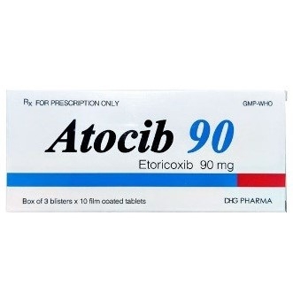 Thuốc Atocib 90mg DHG điều trị thoái hóa khớp, viêm khớp dạng thấp (3 vỉ x 10 viên)