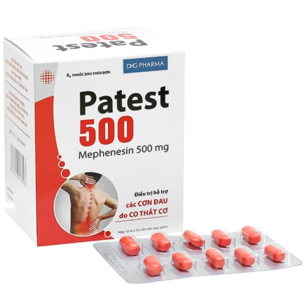 Viên nén Patest 500 DHG điều trị hỗ trợ các cơn đau do co thắt cơ (10 vỉ x 10 viên)