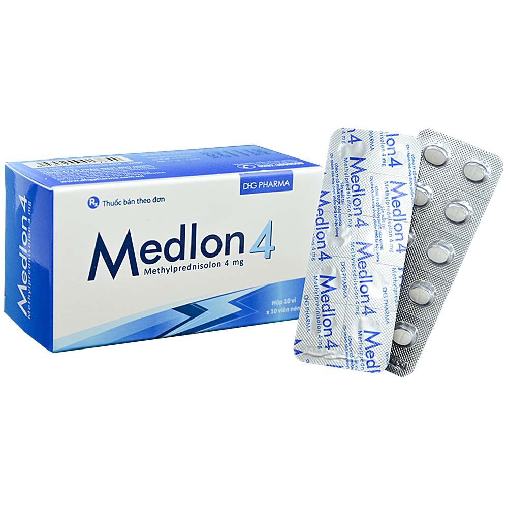 Thuốc Medlon 4 DHG Pharma chống viêm, giảm miễn dịch trong viêm khớp, lupus ban đỏ (10 vỉ x 10 viên)