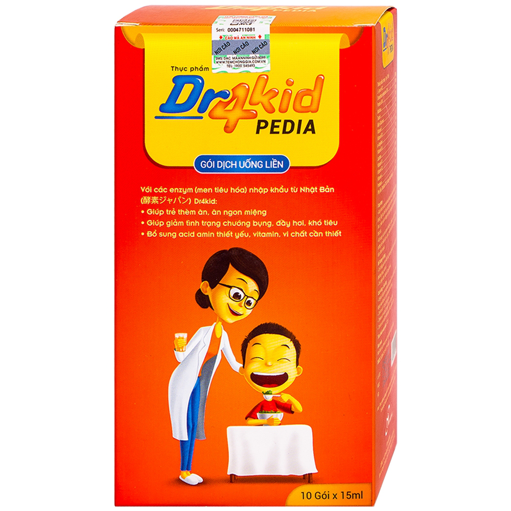 Dung dịch uống Dr4Kid Pedia QD-Meliphar giúp trẻ thèm ăn, ăn ngon miệng (10 gói x 15ml)