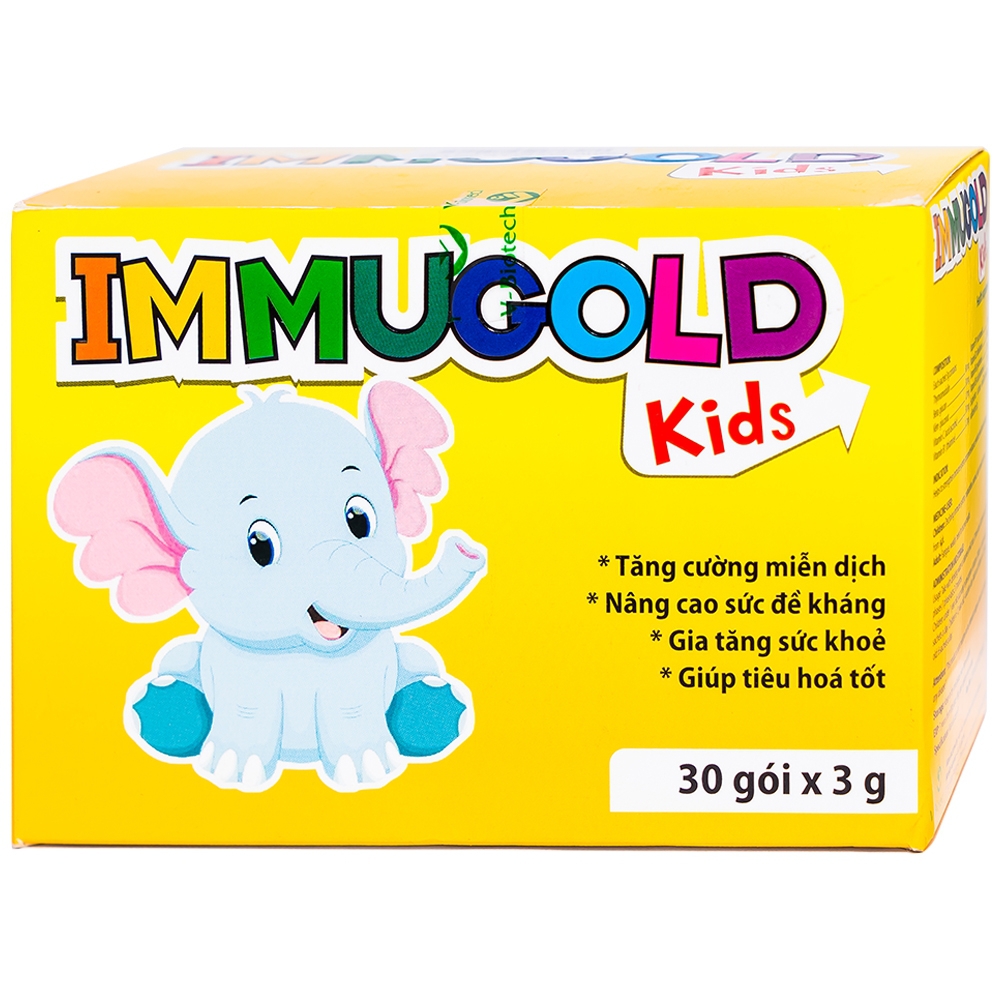 Bột pha Immugold Kids V-Biotech tăng cường miễn dịch, nâng cao sức đề kháng (30 gói x 3g)