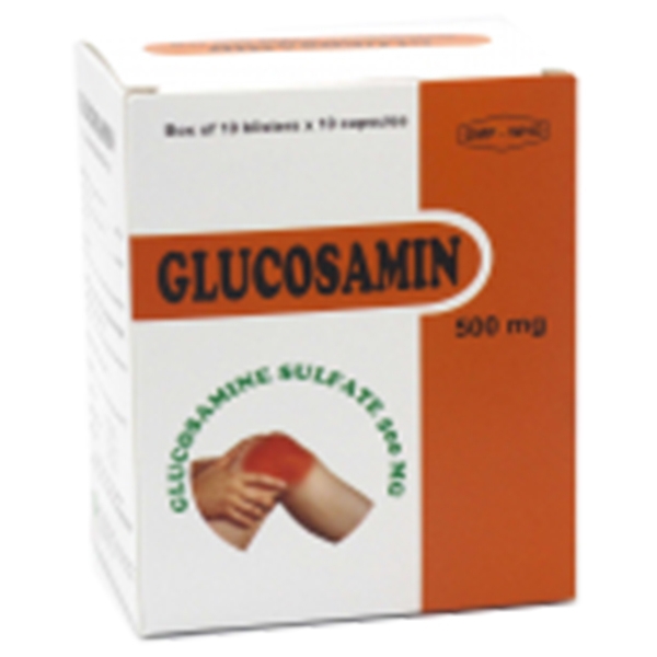 Thuốc Glucosamin 500mg Armephaco giảm triệu chứng của viêm khớp gối nhẹ và trung bình (10 vỉ x 10 viên)