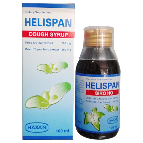 Siro ho Helispan Hasan hỗ trợ bổ phế, thông hơi thở, làm ấm đường hô hấp (100ml)