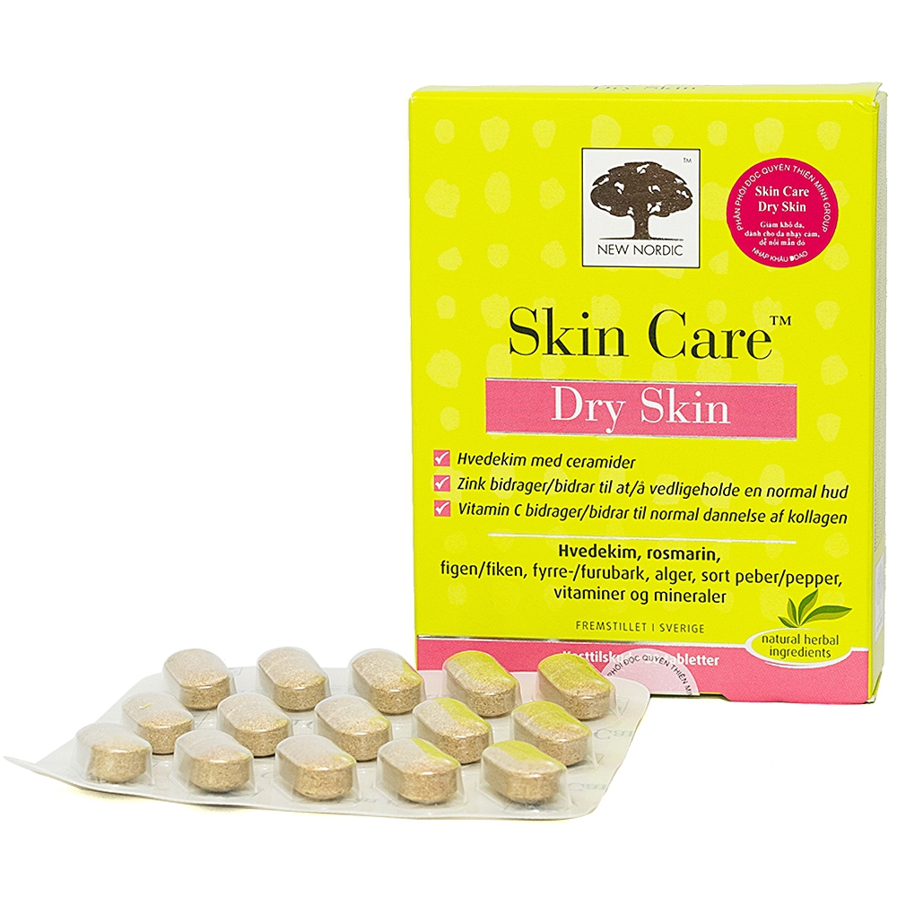Viên uống Skin Care Dry Skin New Nordic giảm khô da, nhăn da (2 vỉ x 15 viên)